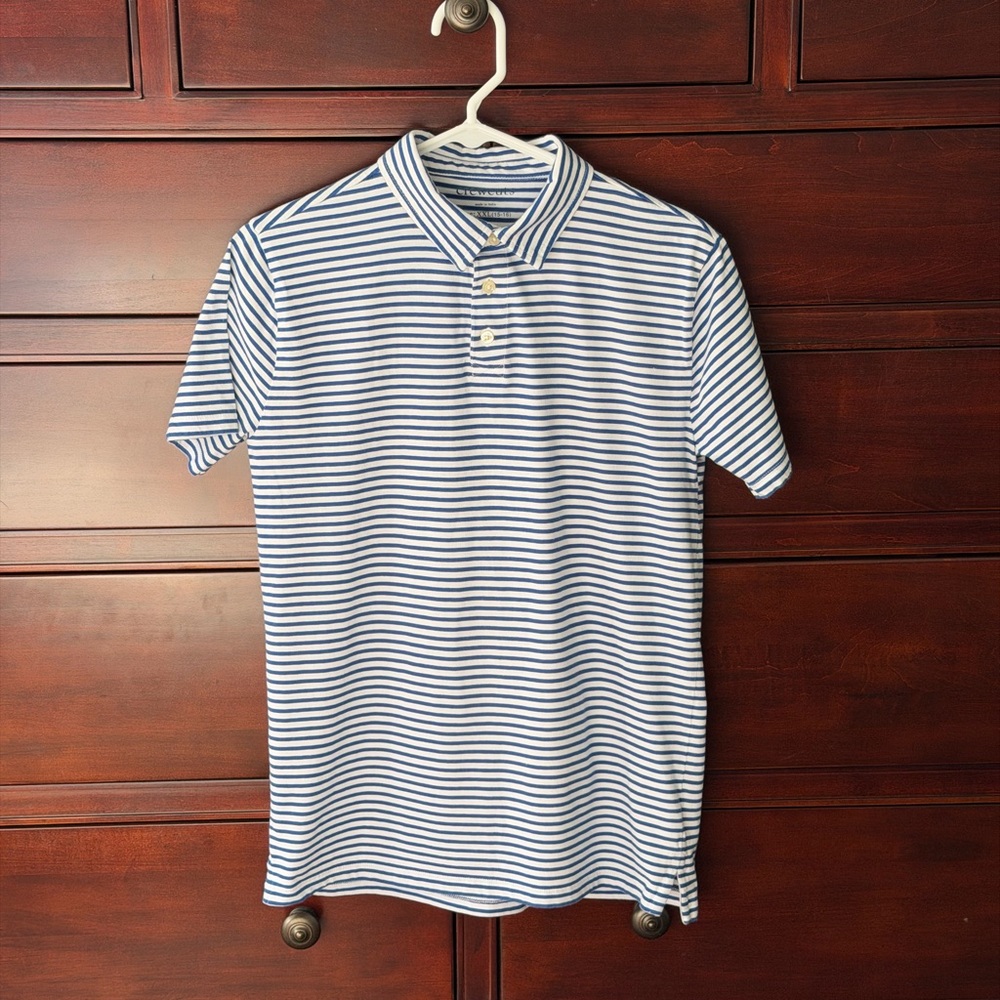 J Crew Factory Crewcuts Blue and White Stripe Polo